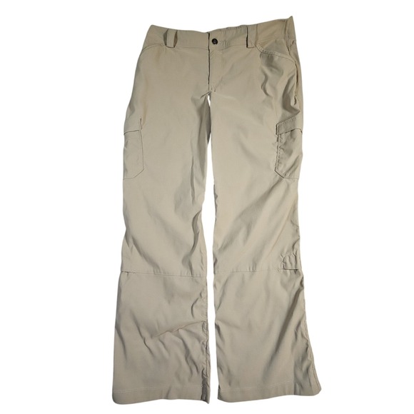 Duluth Trading Co Nylon Spandex Womens Cargo Hiking Pants Size 12 x 29 Beige - Picture 1 of 12